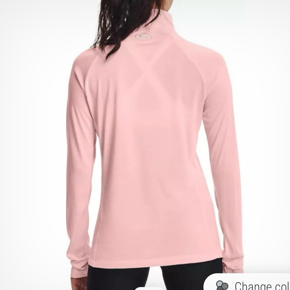Under Armour Long-sleeve T-shirt Tech 1/2 Zip - Twist in Pink Women’s SZ Medium - Picture 3 of 7